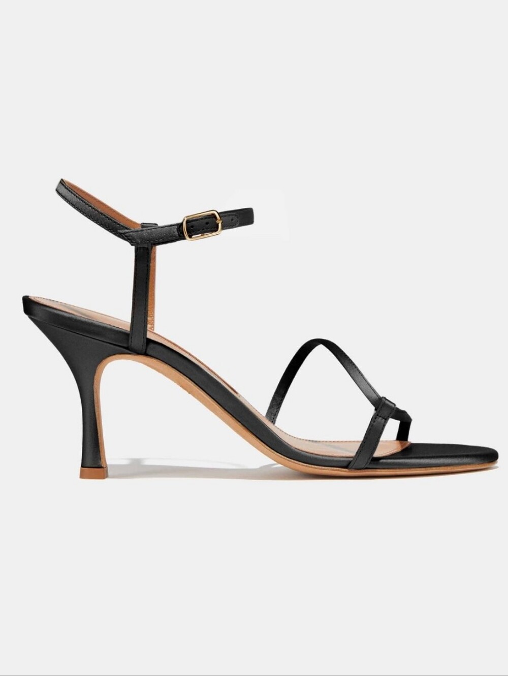 EMME PARSONS LOOP HEEL IN BLACK SATIN